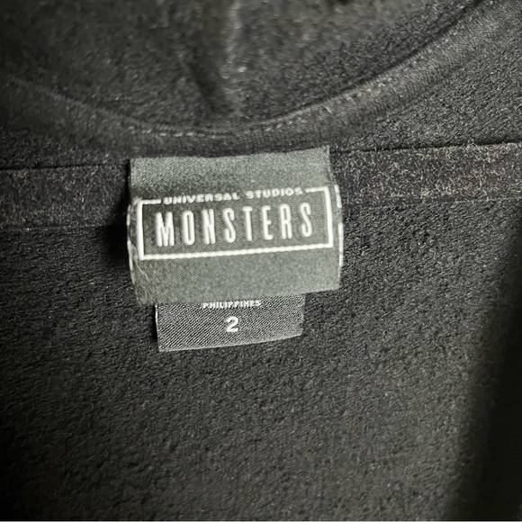 Universal Studios Monsters Hoodie Open Cardigan Womens XL Black Two Pocket - Picture 6 of 7